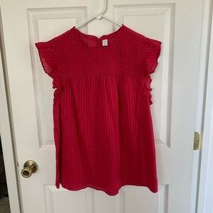 Fuchsia flutter sleeve tank